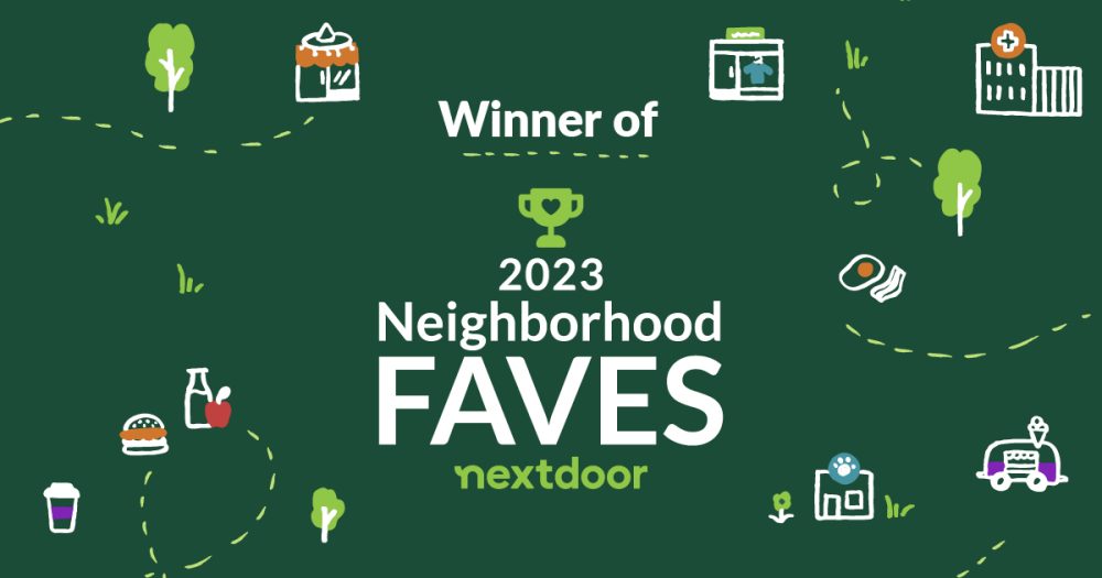 Nextdoor 2023 Neighborhood Faves winner badge